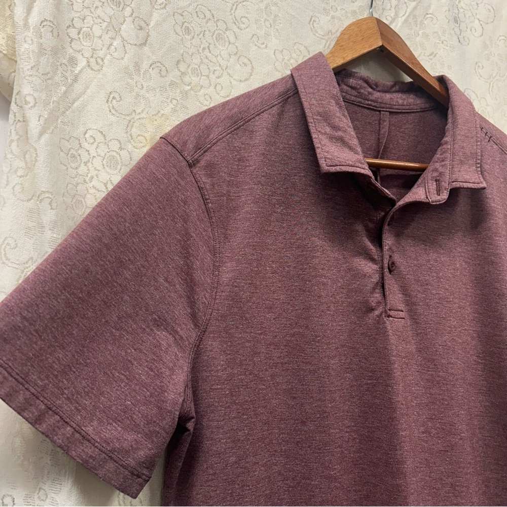 Lululemon short sleeve evolution polo in heather arctic plum size medium - Picture 6 of 10